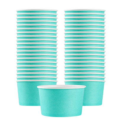 Coppetta 12 oz Round Turquoise Paper To Go Cup - 4" x 4" x 2 1/4" - 50 count box