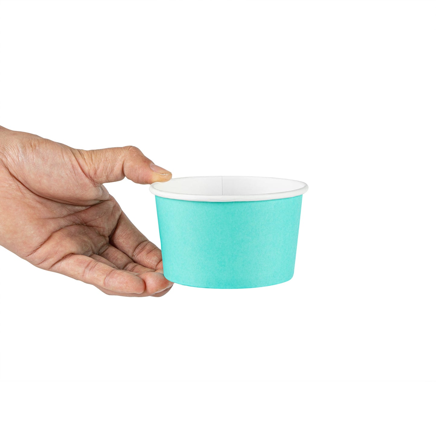 Coppetta 12 oz Round Turquoise Paper To Go Cup - 4" x 4" x 2 1/4" - 50 count box