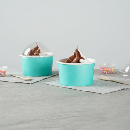 Coppetta 12 oz Round Turquoise Paper To Go Cup - 4" x 4" x 2 1/4" - 50 count box