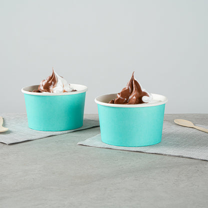 Coppetta 12 oz Round Turquoise Paper To Go Cup - 4" x 4" x 2 1/4" - 200 count box