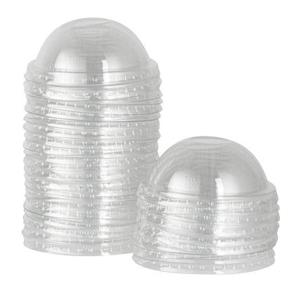 Coppetta Round Clear Plastic To Go Cup Dome Lid - Fits 12 oz - 50 count box