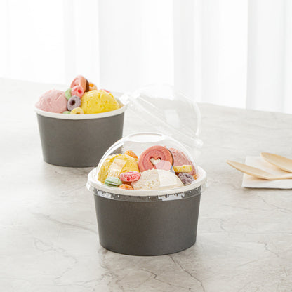 Coppetta Round Clear Plastic To Go Cup Dome Lid - Fits 12 oz - 50 count box