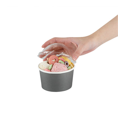 Coppetta Round Clear Plastic To Go Cup Dome Lid - Fits 12 oz - 50 count box