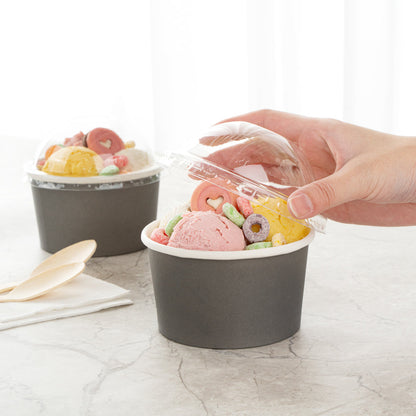 Coppetta Round Clear Plastic To Go Cup Dome Lid - Fits 12 oz - 50 count box