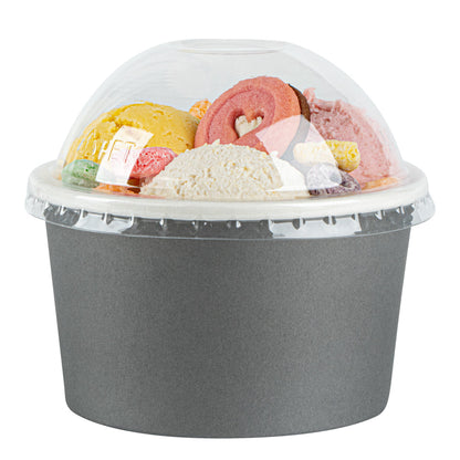 Coppetta Round Clear Plastic To Go Cup Dome Lid - Fits 12 oz - 200 count box