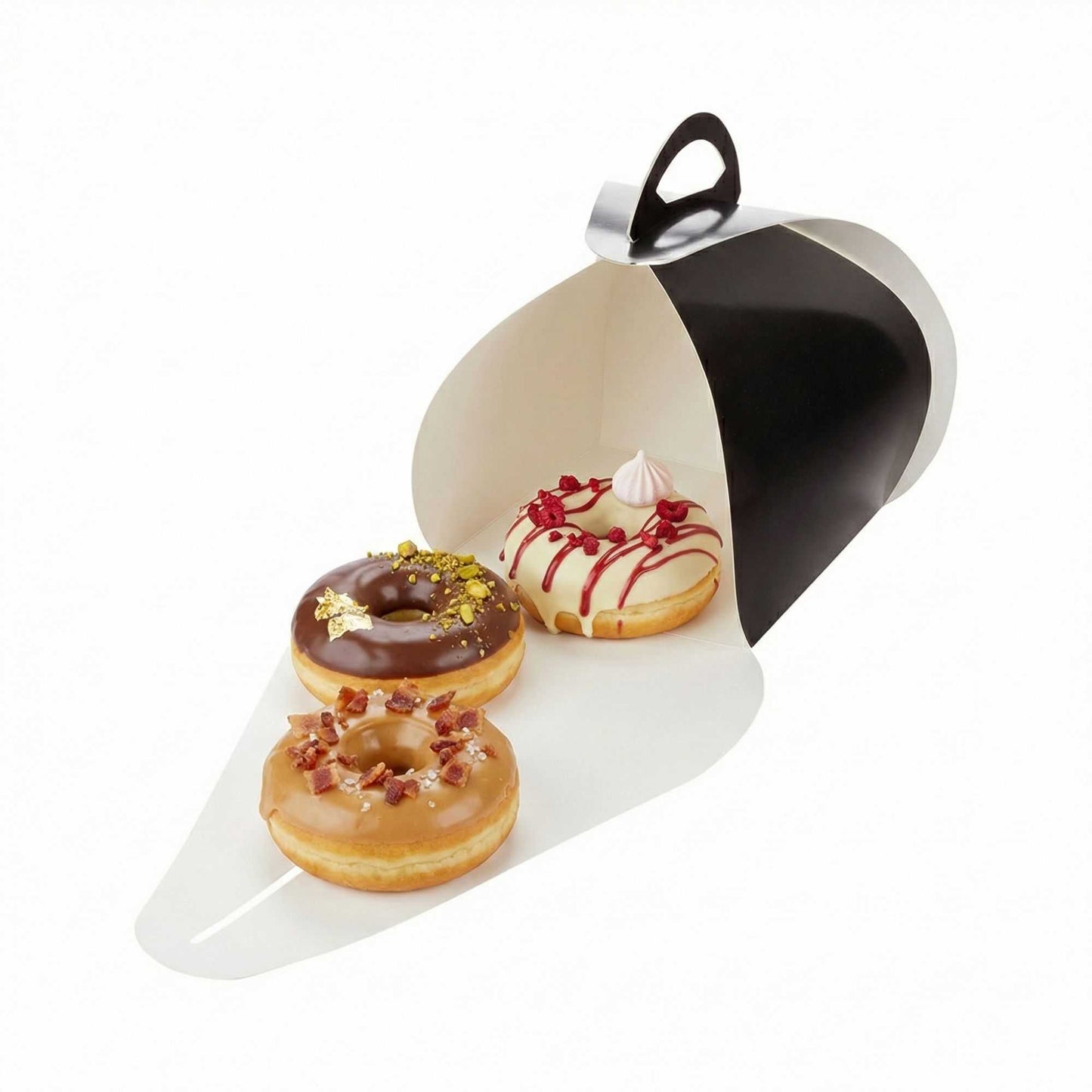 Ingenero Black Paper Small Lunch and Cake Box - 6 1/2" x 6 1/2" x 6 1/2" - 100 count box