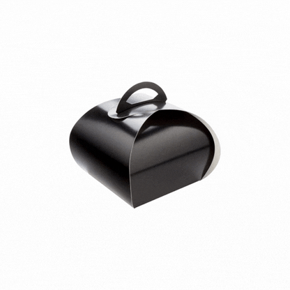 Ingenero Black Paper Small Lunch and Cake Box - 6 1/2" x 6 1/2" x 6 1/2" - 100 count box