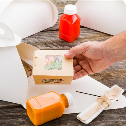 Ingenero White Paper Medium Lunch and Cake Box - 7 3/4" x 7 3/4" x 5" - 100 count box
