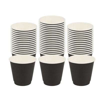 Restpresso 8 oz Black Paper Coffee Cup - Double Wall - 3 1/2" x 3 1/2" x 3 1/4" - 25 count box