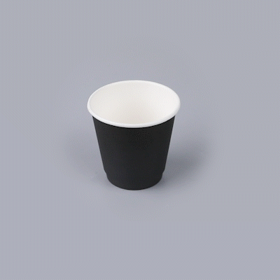 Restpresso 8 oz Black Paper Coffee Cup - Double Wall - 3 1/2" x 3 1/2" x 3 1/4" - 25 count box