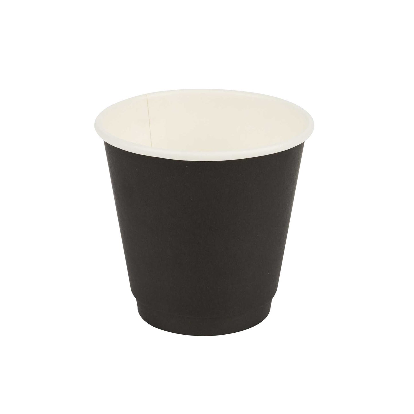 Restpresso 8 oz Black Paper Coffee Cup - Double Wall - 3 1/2" x 3 1/2" x 3 1/4" - 25 count box