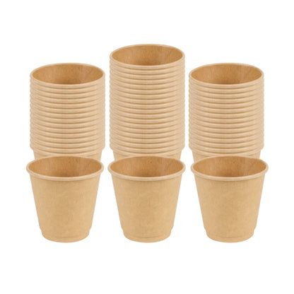 Restpresso 8 oz Kraft Paper Coffee Cup - Double Wall - 3 1/2" x 3 1/2" x 3 1/4" - 25 count box