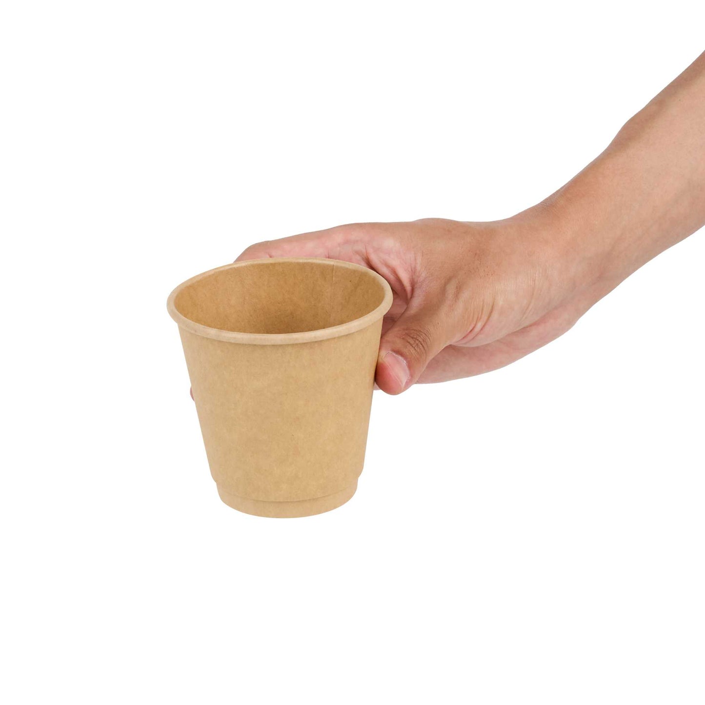 Restpresso 8 oz Kraft Paper Coffee Cup - Double Wall - 3 1/2" x 3 1/2" x 3 1/4" - 25 count box