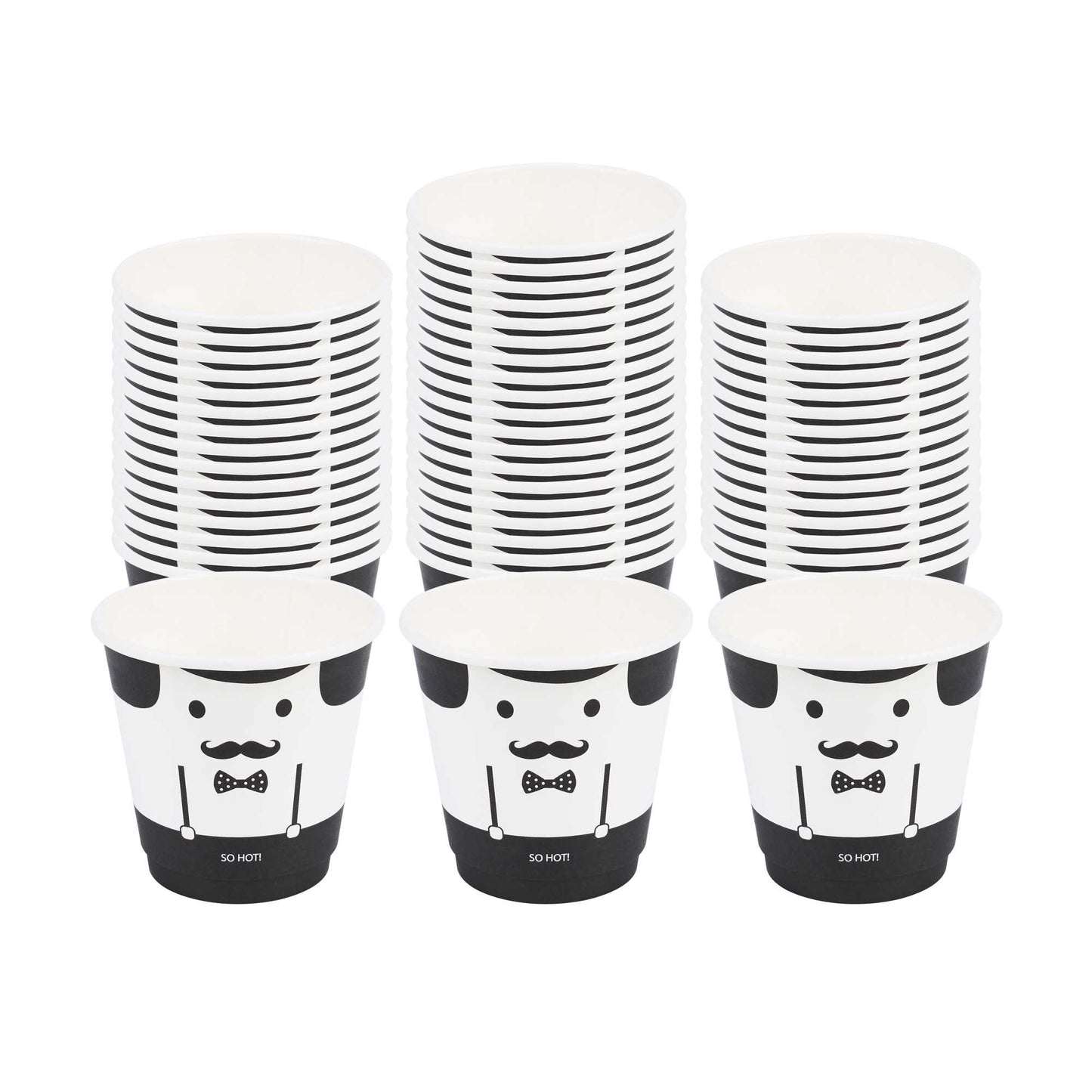 Restpresso 8 oz Monsieur Paper Coffee Cup - Double Wall - 3 1/2" x 3 1/2" x 3 1/4" - 25 count box