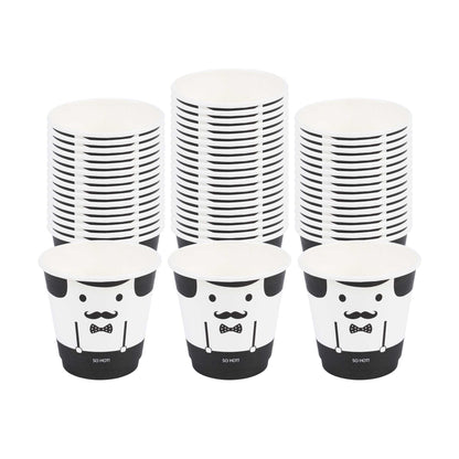 Restpresso 8 oz Monsieur Paper Coffee Cup - Double Wall - 3 1/2" x 3 1/2" x 3 1/4" - 25 count box