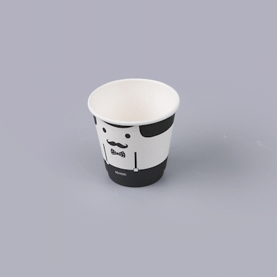Restpresso 8 oz Monsieur Paper Coffee Cup - Double Wall - 3 1/2" x 3 1/2" x 3 1/4" - 25 count box