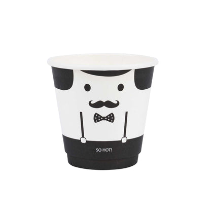 Restpresso 8 oz Monsieur Paper Coffee Cup - Double Wall - 3 1/2" x 3 1/2" x 3 1/4" - 25 count box
