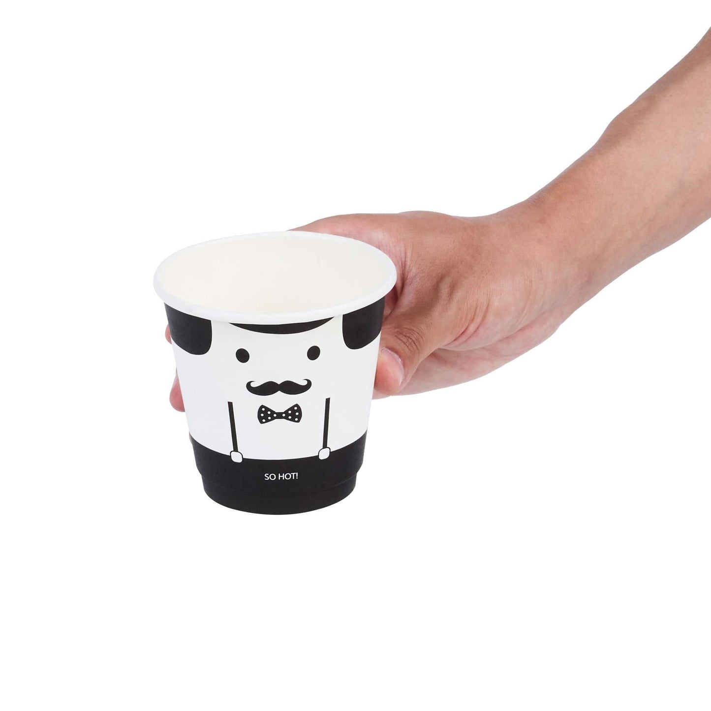 Restpresso 8 oz Monsieur Paper Coffee Cup - Double Wall - 3 1/2" x 3 1/2" x 3 1/4" - 500 count box
