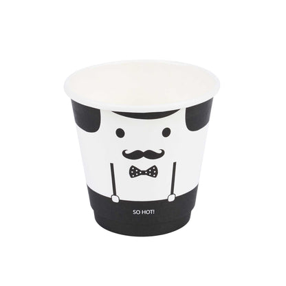 Restpresso 8 oz Monsieur Paper Coffee Cup - Double Wall - 3 1/2" x 3 1/2" x 3 1/4" - 500 count box