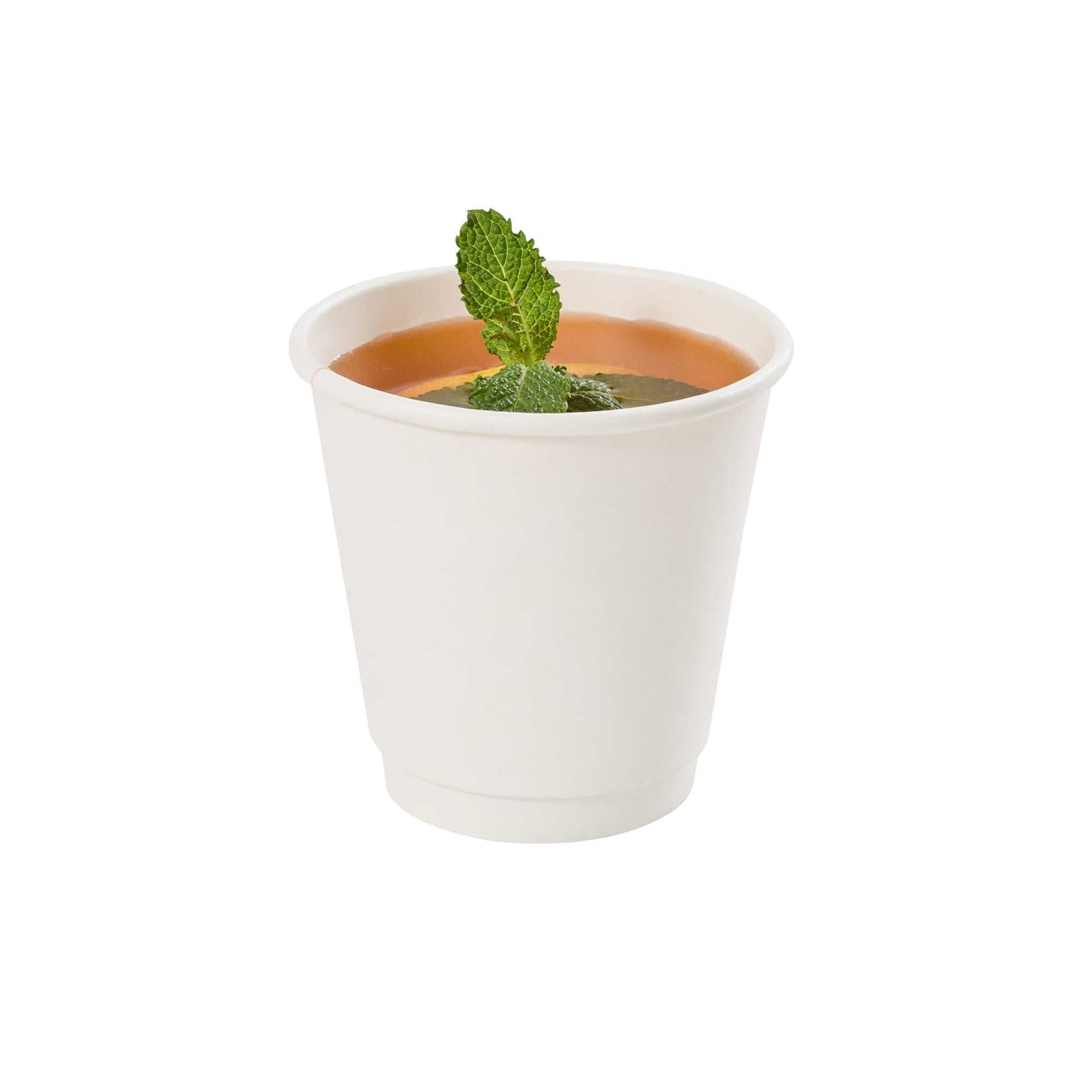 Restpresso 8 oz White Paper Coffee Cup - Double Wall - 3 1/2" x 3 1/2" x 3 1/4" - 25 count box