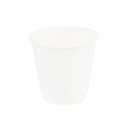 Restpresso 8 oz White Paper Coffee Cup - Double Wall - 3 1/2" x 3 1/2" x 3 1/4" - 500 count box