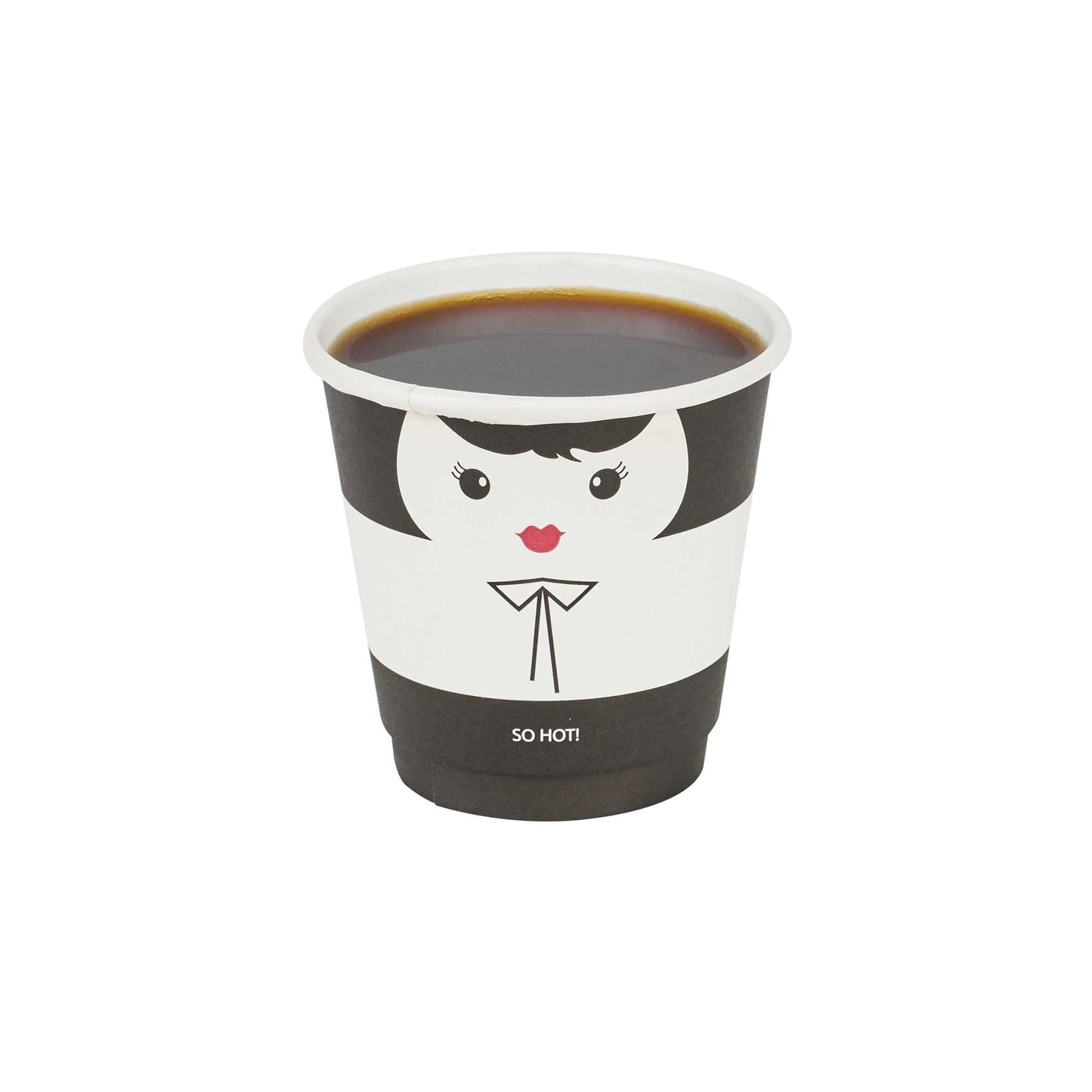 Restpresso 8 oz Madame Paper Coffee Cup - Double Wall - 3 1/2" x 3 1/2" x 3 1/4" - 500 count box