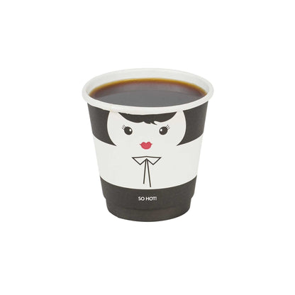Restpresso 8 oz Madame Paper Coffee Cup - Double Wall - 3 1/2" x 3 1/2" x 3 1/4" - 500 count box