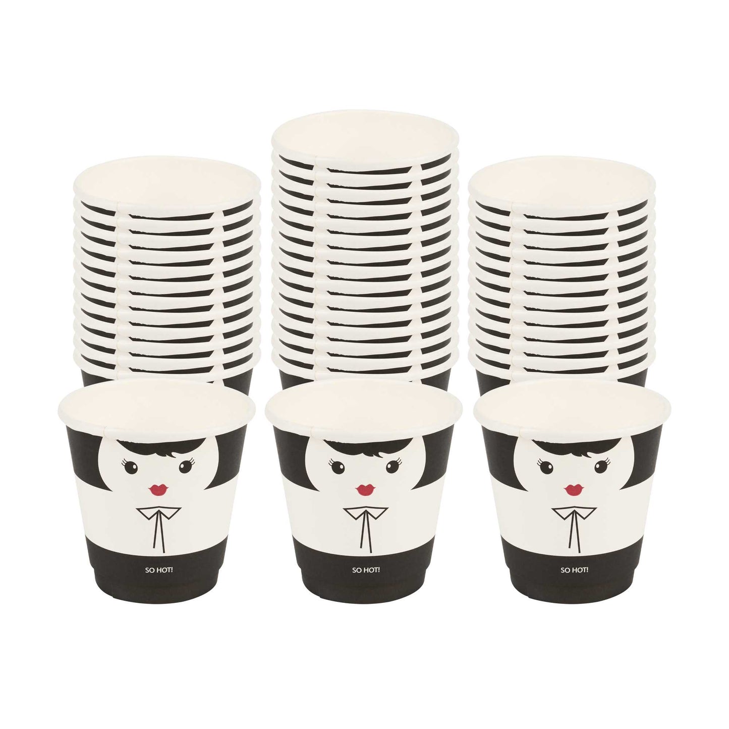 Restpresso 8 oz Madame Paper Coffee Cup - Double Wall - 3 1/2" x 3 1/2" x 3 1/4" - 25 count box