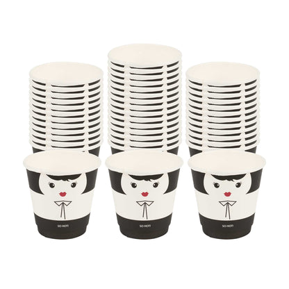 Restpresso 8 oz Madame Paper Coffee Cup - Double Wall - 3 1/2" x 3 1/2" x 3 1/4" - 25 count box