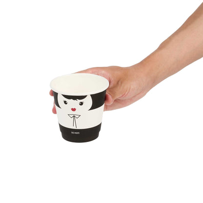 Restpresso 8 oz Madame Paper Coffee Cup - Double Wall - 3 1/2" x 3 1/2" x 3 1/4" - 500 count box