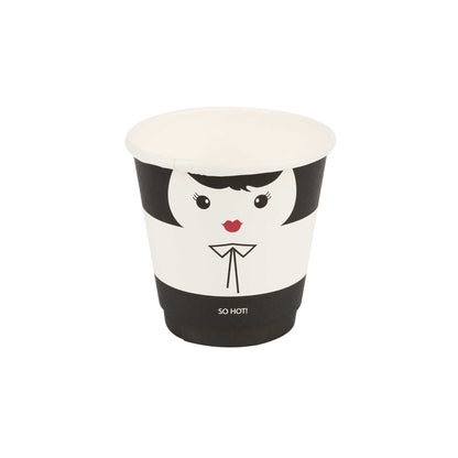 Restpresso 8 oz Madame Paper Coffee Cup - Double Wall - 3 1/2" x 3 1/2" x 3 1/4" - 500 count box