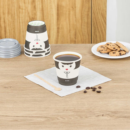 Restpresso 8 oz Madame Paper Coffee Cup - Double Wall - 3 1/2" x 3 1/2" x 3 1/4" - 500 count box