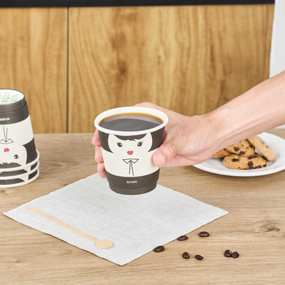 Restpresso 8 oz Madame Paper Coffee Cup - Double Wall - 3 1/2" x 3 1/2" x 3 1/4" - 500 count box