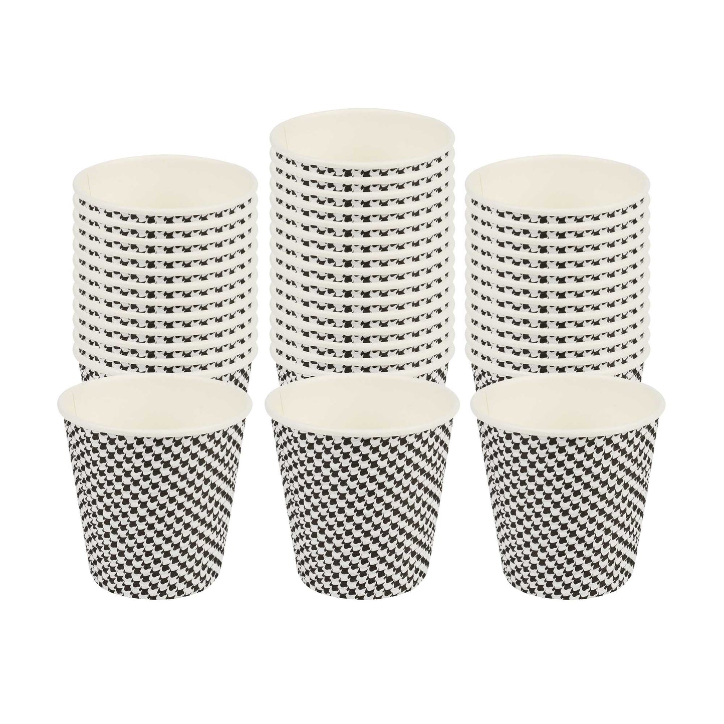 Restpresso 8 oz Houndstooth Paper Coffee Cup - Spiral Wall, Houndstooth - 3 1/2" x 3 1/2" x 3 1/4" - 500 count box