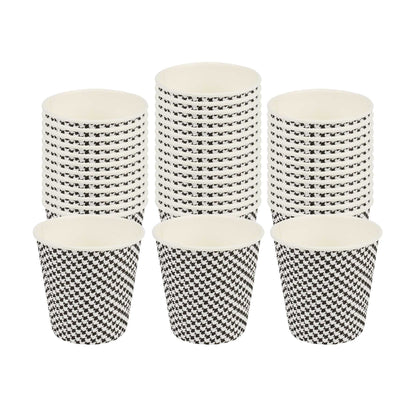 Restpresso 8 oz Houndstooth Paper Coffee Cup - Spiral Wall, Houndstooth - 3 1/2" x 3 1/2" x 3 1/4" - 500 count box