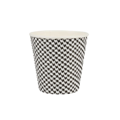 Restpresso 8 oz Houndstooth Paper Coffee Cup - Spiral Wall - 3 1/2" x 3 1/2" x 3 1/4" - 25 count box