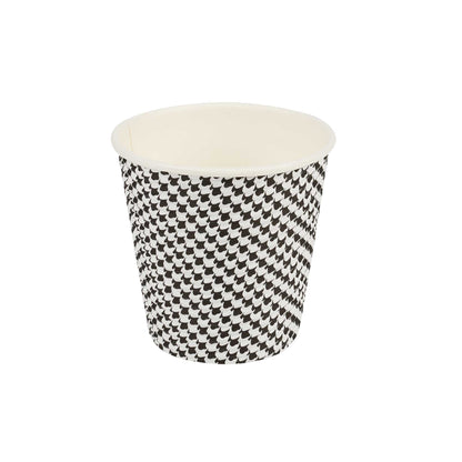 Restpresso 8 oz Houndstooth Paper Coffee Cup - Spiral Wall, Houndstooth - 3 1/2" x 3 1/2" x 3 1/4" - 500 count box
