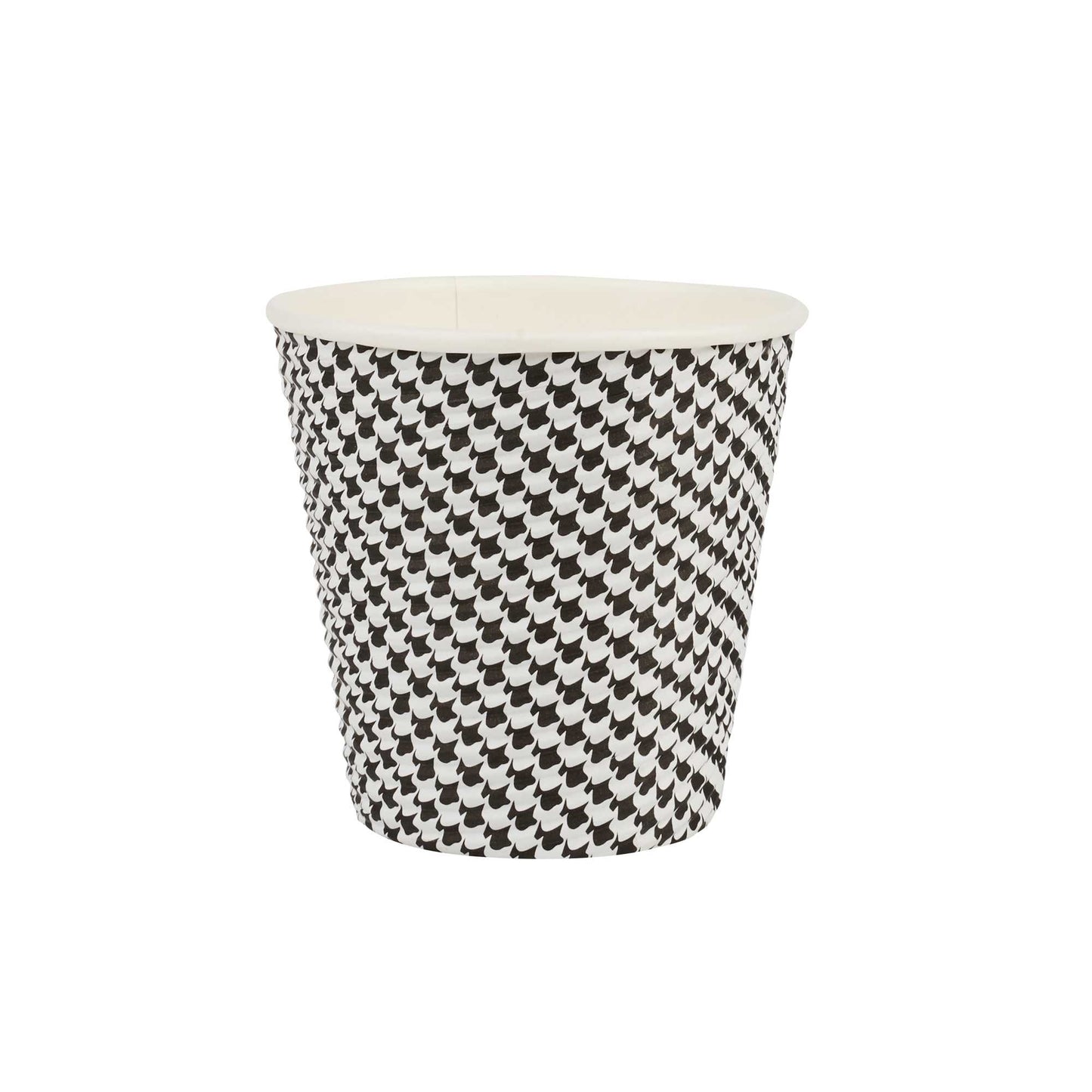 Restpresso 8 oz Houndstooth Paper Coffee Cup - Spiral Wall, Houndstooth - 3 1/2" x 3 1/2" x 3 1/4" - 500 count box