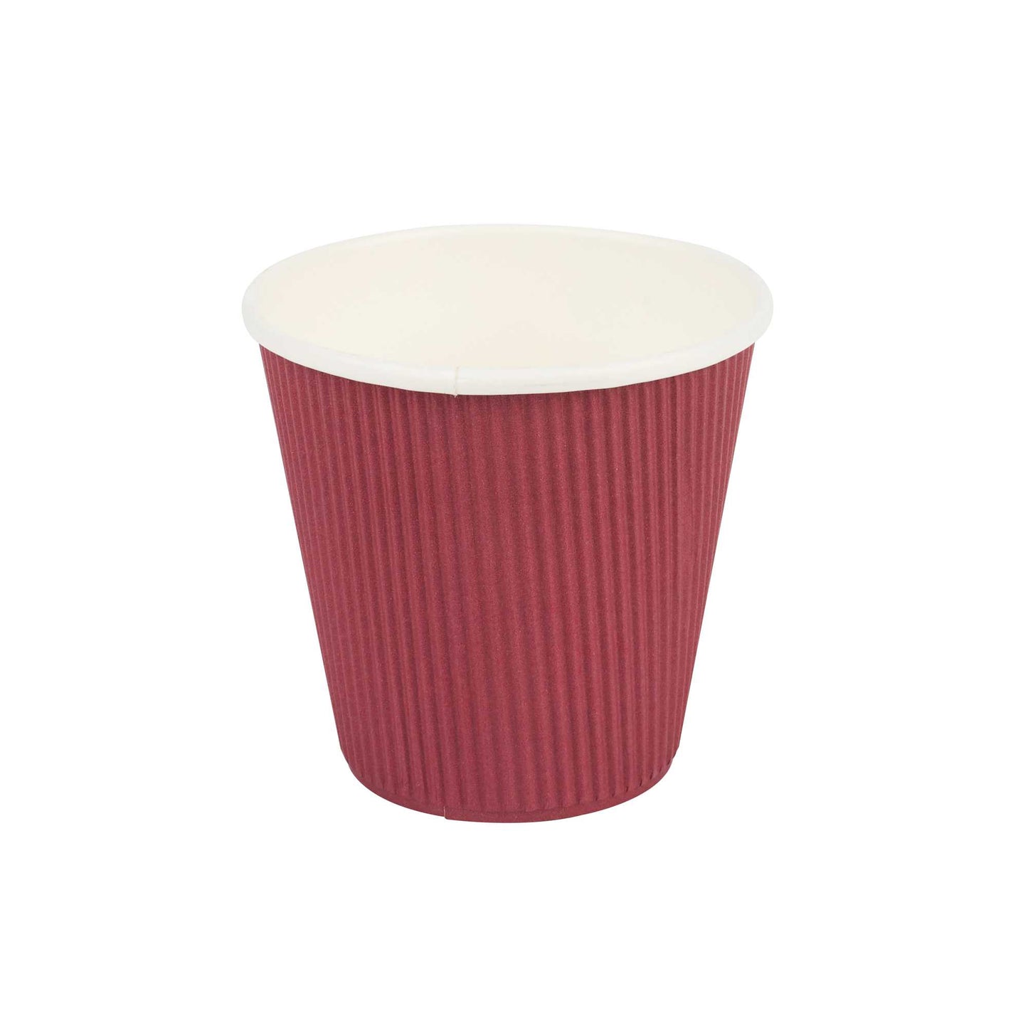 Restpresso 8 oz Crimson Paper Coffee Cup - Ripple Wall - 3 1/2" x 3 1/2" x 3 1/4" - 500 count box