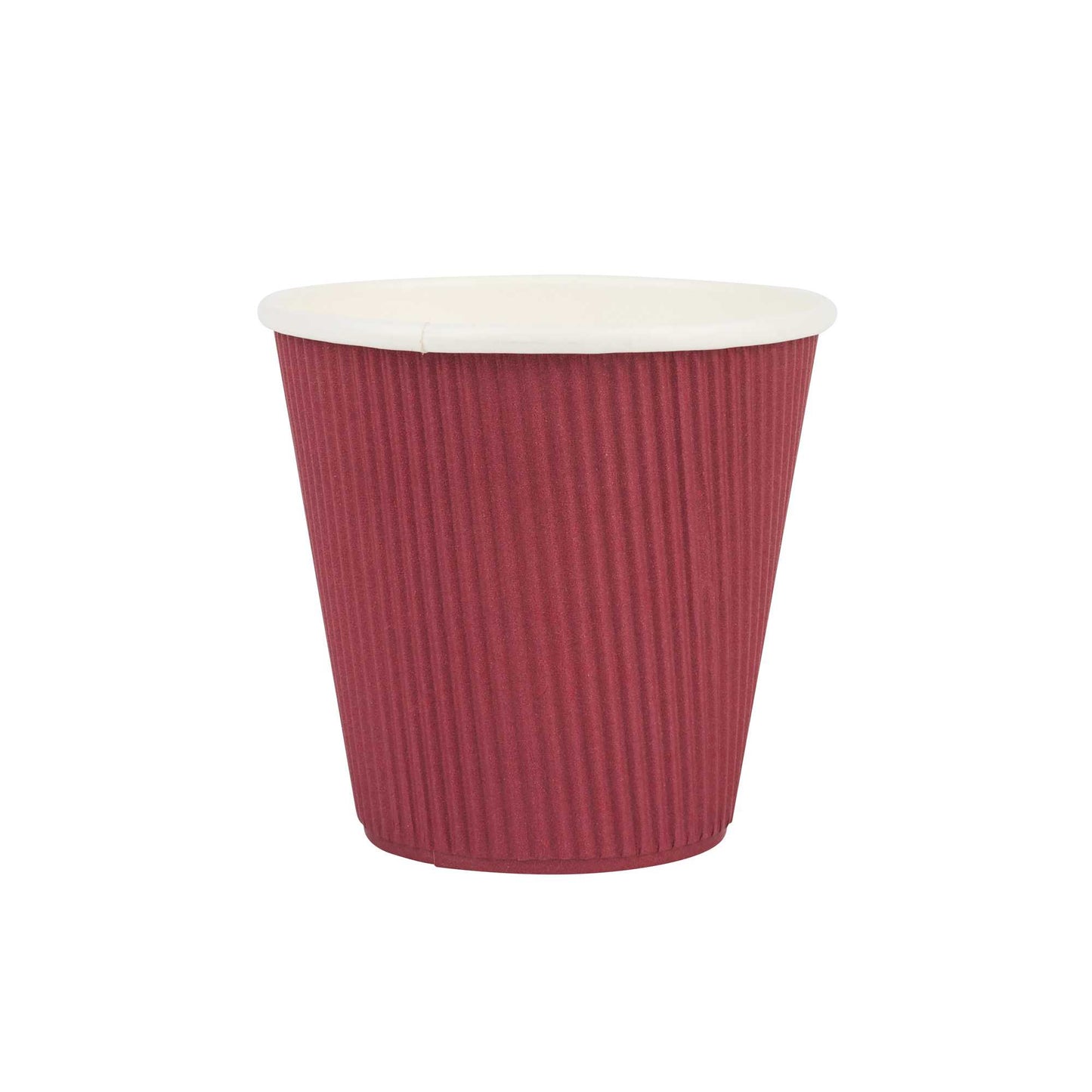 Restpresso 8 oz Crimson Paper Coffee Cup - Ripple Wall - 3 1/2" x 3 1/2" x 3 1/4" - 500 count box