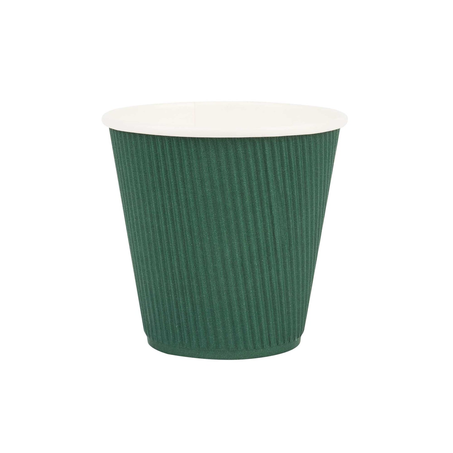 Restpresso 8 oz Forest Green Paper Coffee Cup - Ripple Wall - 3 1/2" x 3 1/2" x 3 1/4" - 500 count box
