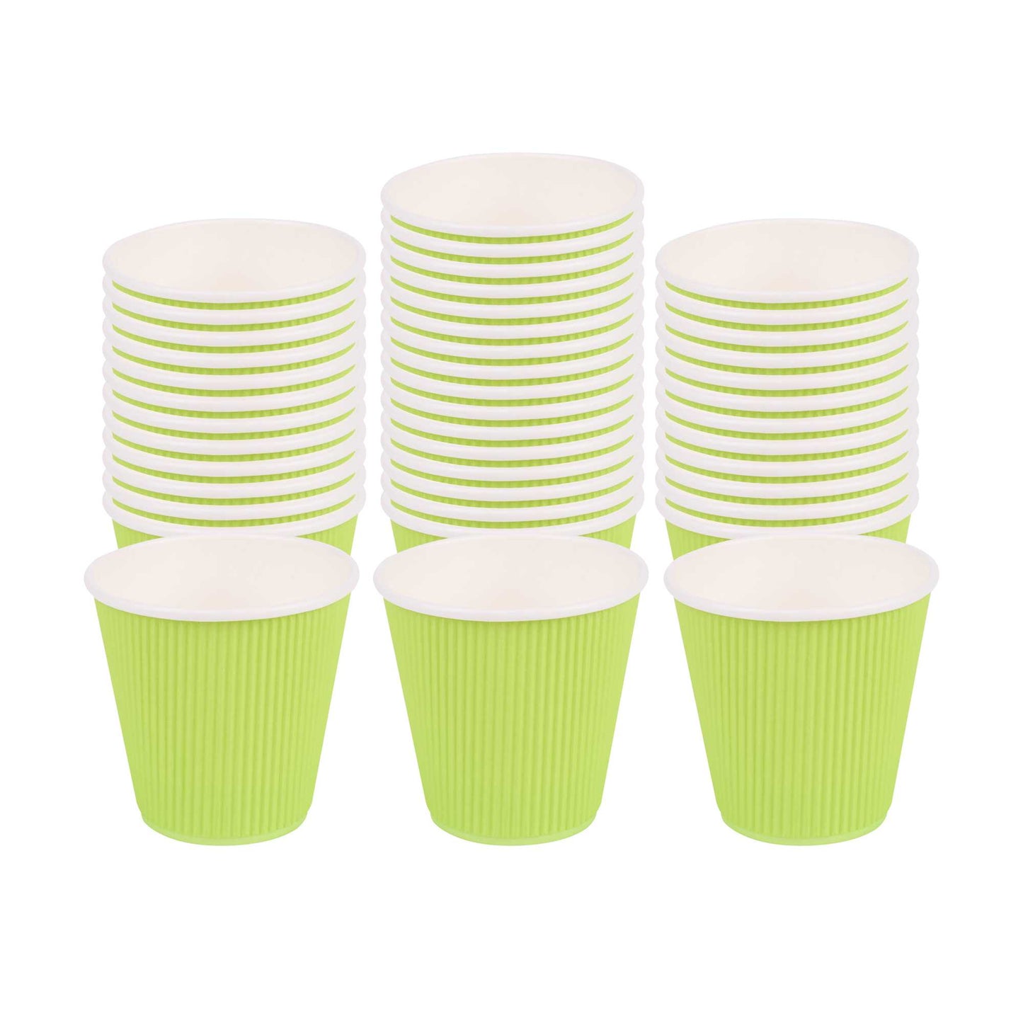 Restpresso 8 oz Eco Green Paper Coffee Cup - Ripple Wall - 3 1/2" x 3 1/2" x 3 1/4" - 500 count box