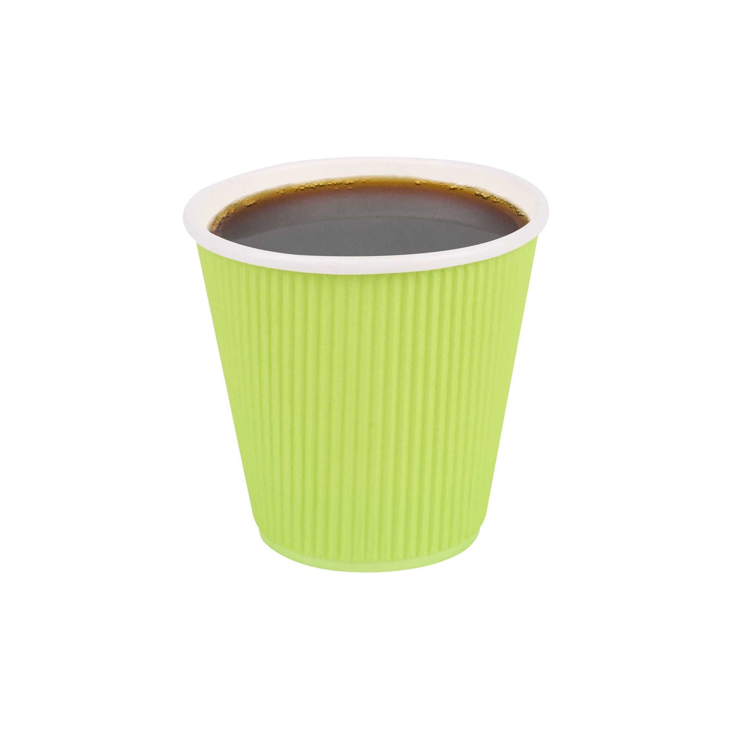 Restpresso 8 oz Eco Green Paper Coffee Cup - Ripple Wall - 3 1/2" x 3 1/2" x 3 1/4" - 25 count box