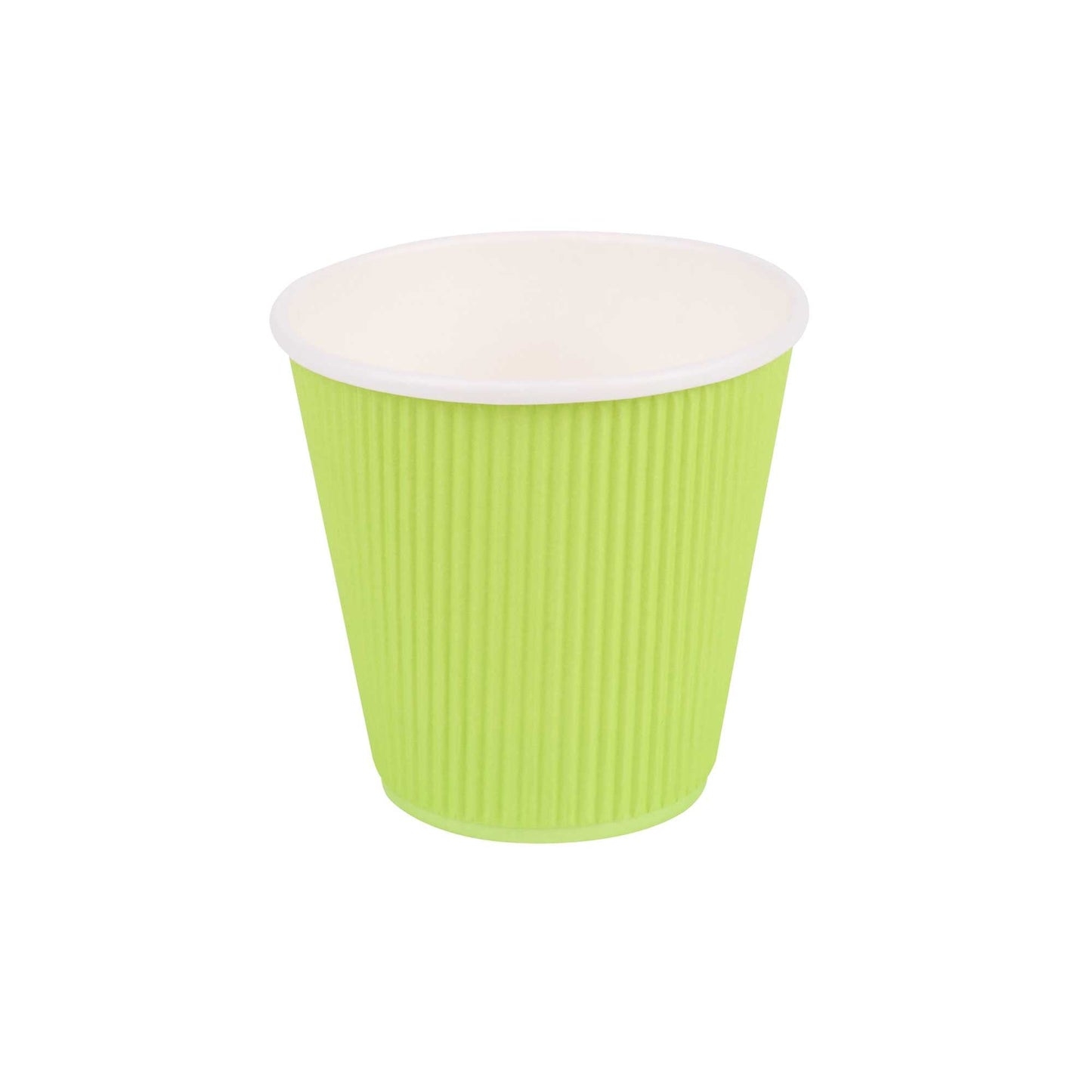Restpresso 8 oz Eco Green Paper Coffee Cup - Ripple Wall - 3 1/2" x 3 1/2" x 3 1/4" - 25 count box