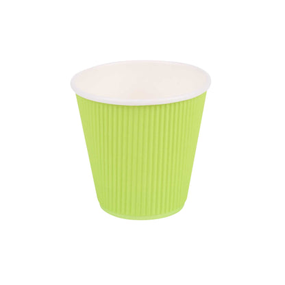 Restpresso 8 oz Eco Green Paper Coffee Cup - Ripple Wall - 3 1/2" x 3 1/2" x 3 1/4" - 500 count box