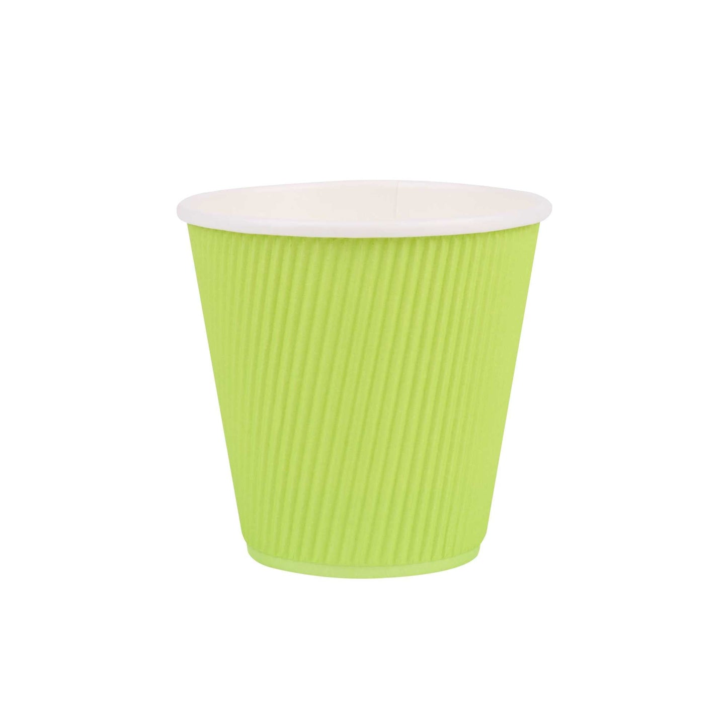 Restpresso 8 oz Eco Green Paper Coffee Cup - Ripple Wall - 3 1/2" x 3 1/2" x 3 1/4" - 500 count box