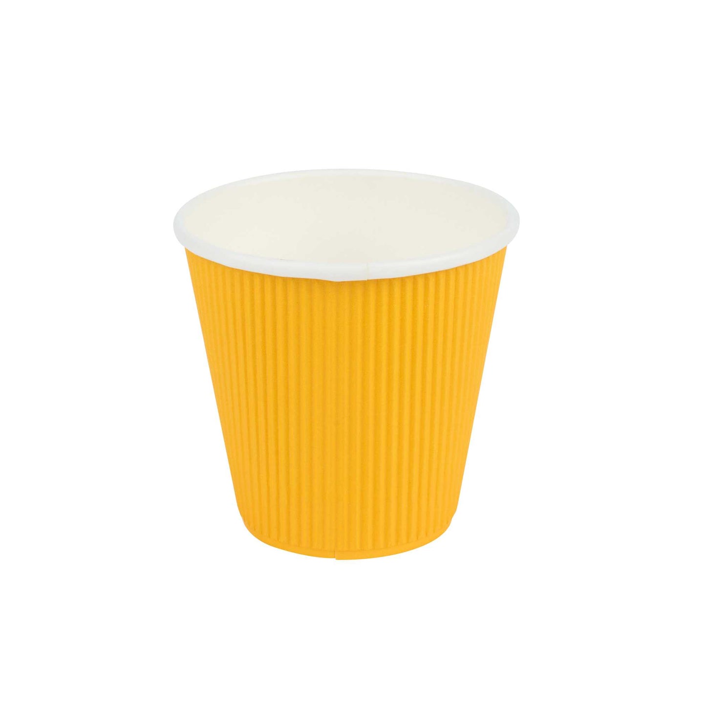 Restpresso 8 oz Yellow Paper Coffee Cup - Ripple Wall - 3 1/2" x 3 1/2" x 3 1/4" - 500 count box