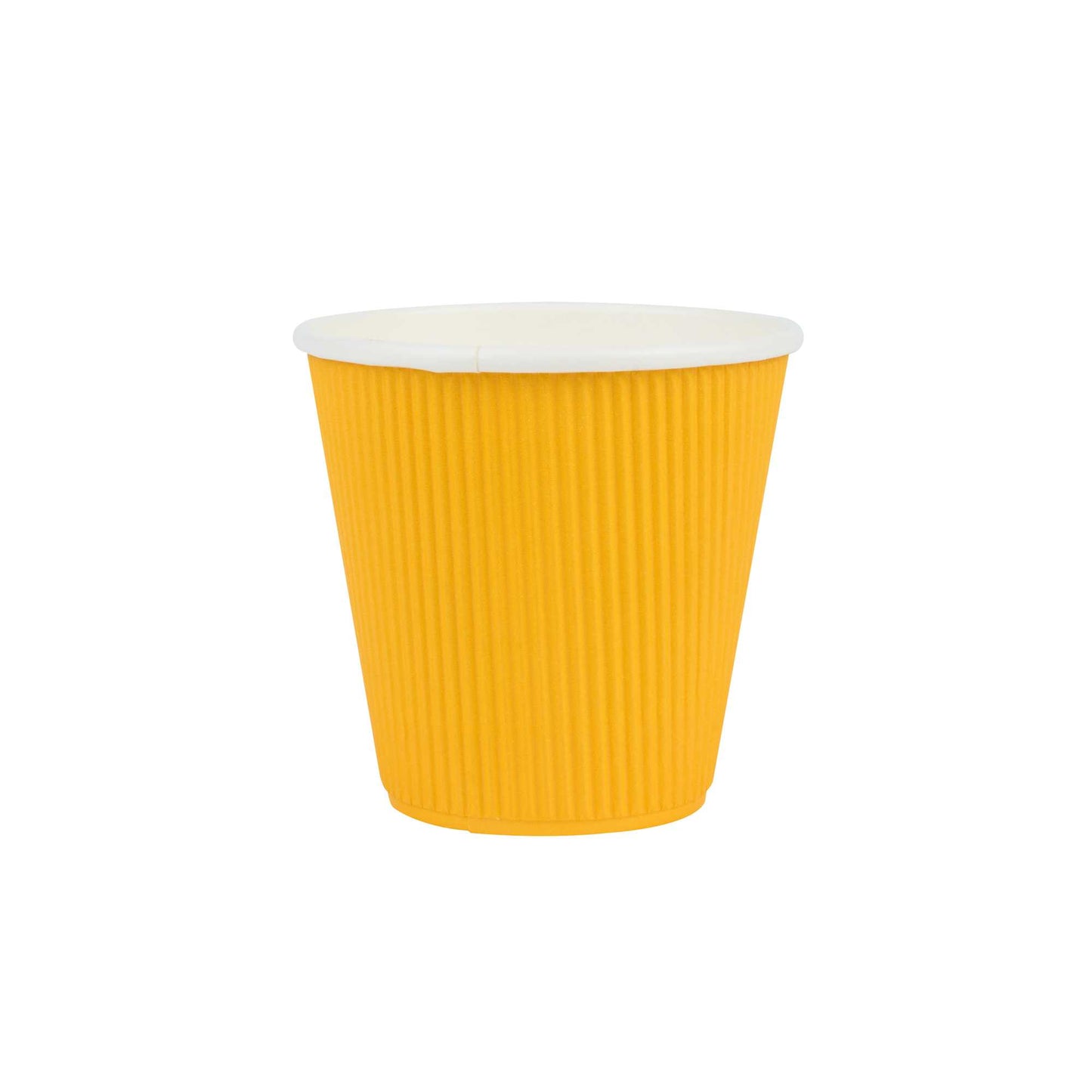 Restpresso 8 oz Yellow Paper Coffee Cup - Ripple Wall - 3 1/2" x 3 1/2" x 3 1/4" - 500 count box