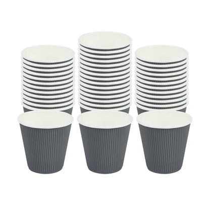 Restpresso 8 oz Gray Paper Coffee Cup - Ripple Wall - 3 1/2" x 3 1/2" x 3 1/4" - 500 count box