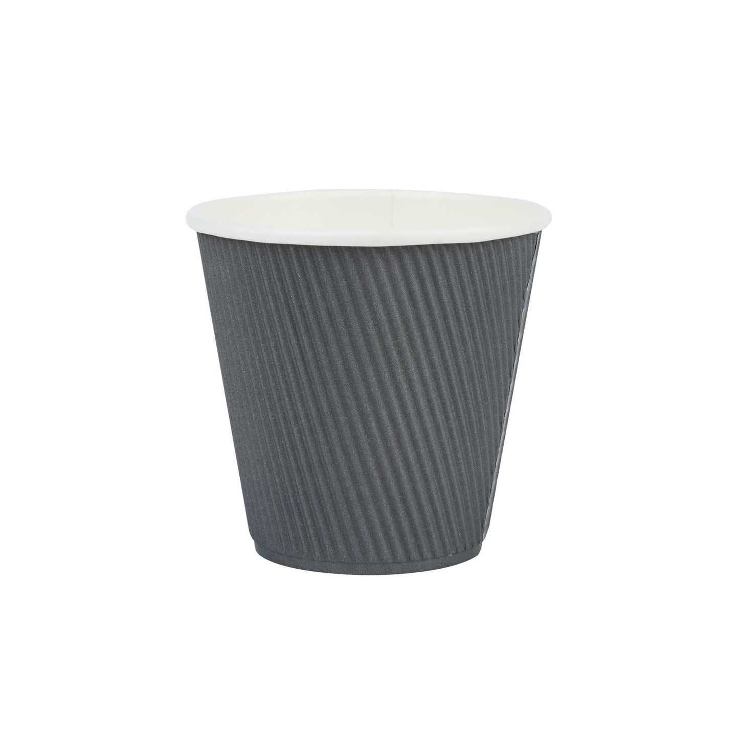 Restpresso 8 oz Gray Paper Coffee Cup - Ripple Wall - 3 1/2" x 3 1/2" x 3 1/4" - 25 count box